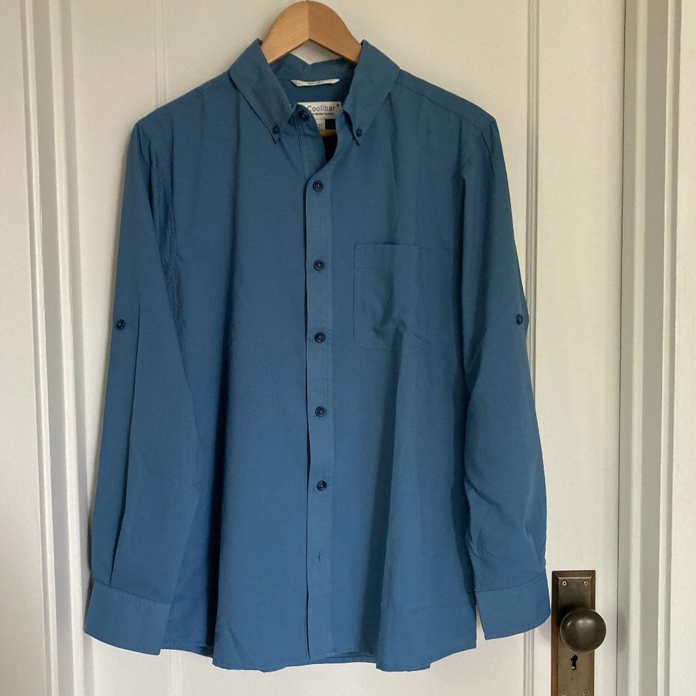 Coolibar Men's Aricia Sun Shirt UPF 50+ Placid Blue Size S